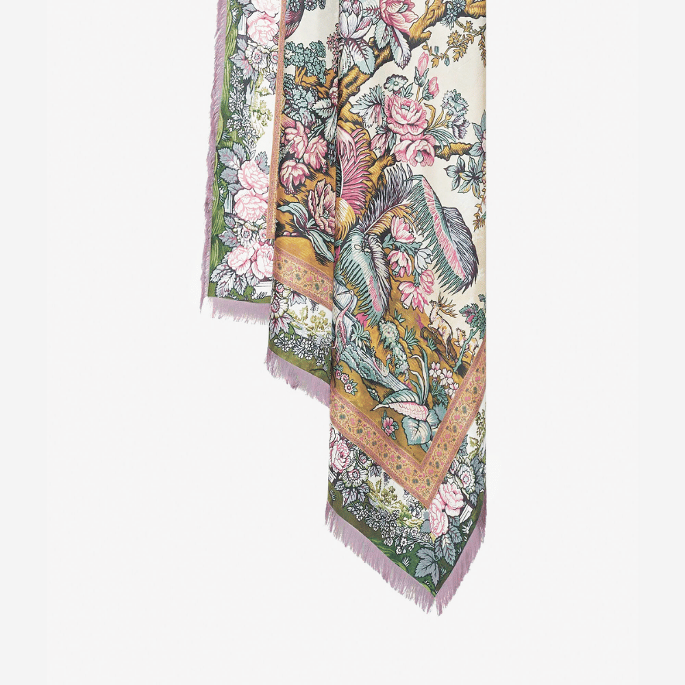 Pierre-Louis Mascia Aloeuw Silk Shawl Scarf in Pastel Floral Tapestry Print (135x195cm) PIERRE LOUIS MASCIA designer fashion online or in-store at Riada Concept, Sydney’s high-end fashion boutique in Australia.