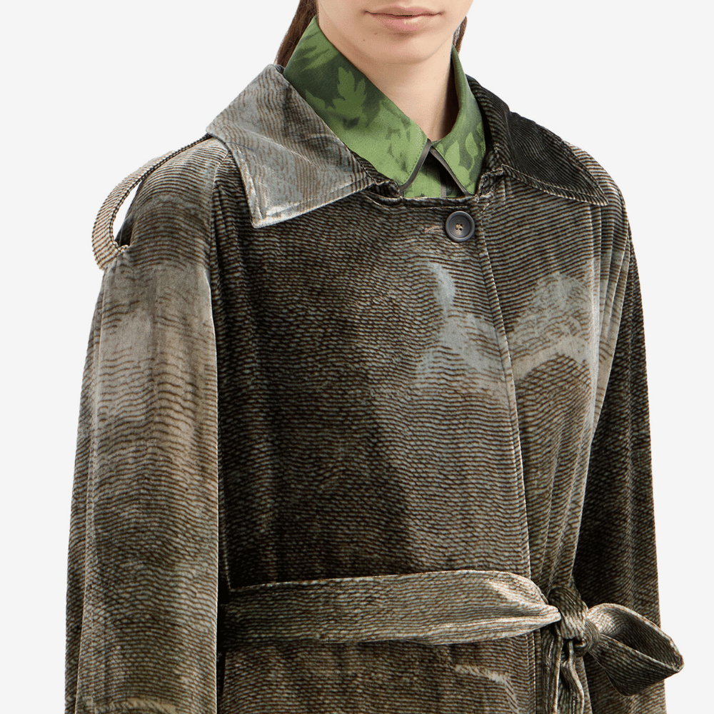 Pierre-Louis Mascia Kanpur Viscose Silk Long Jacket in Bronze Landscape Gradient Print Shop PIERRE LOUIS MASCIA designer fashion online or in-store at Riada Concept, Sydney’s high-end fashion boutique in Australia.