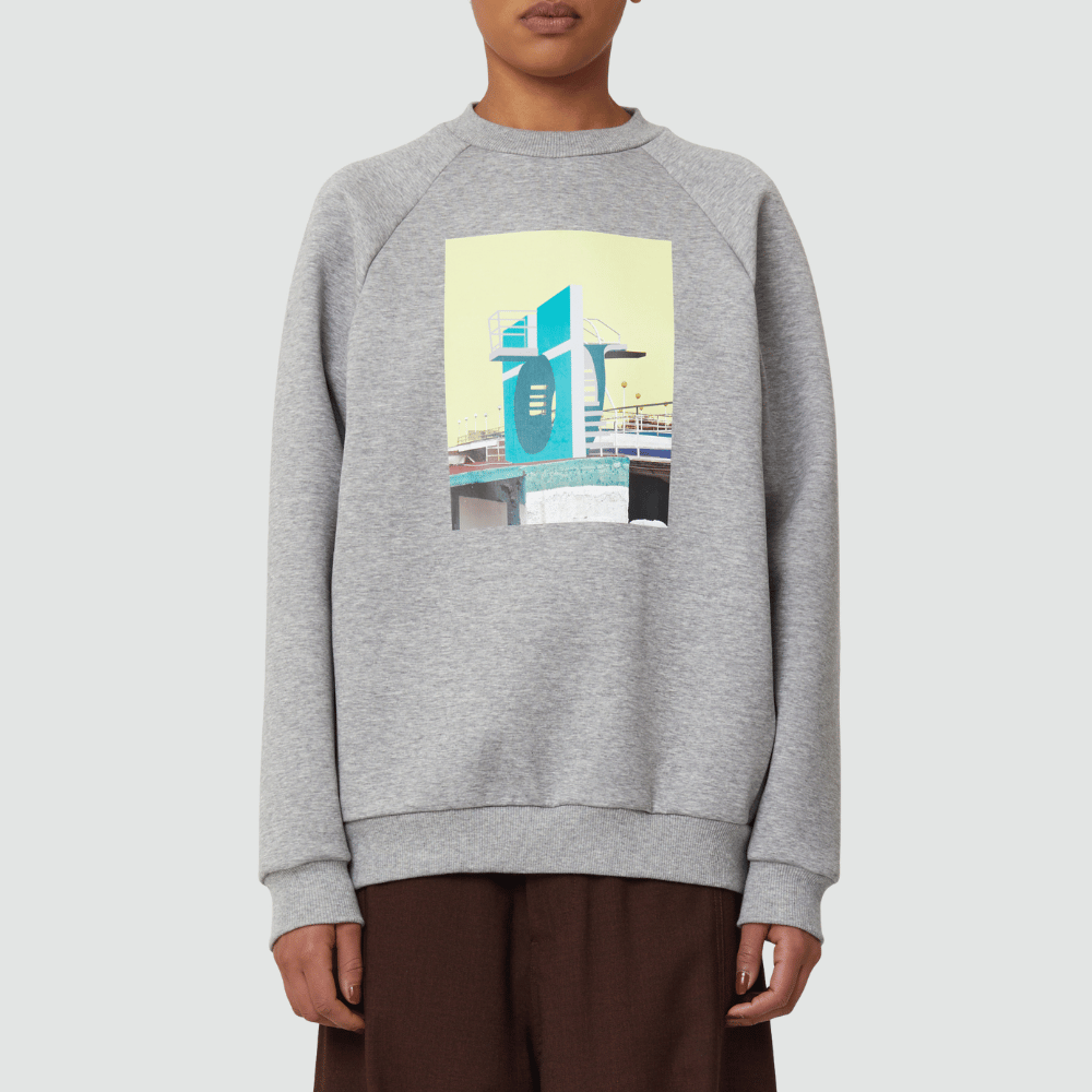 Plan C Graphic Crew Neck Sweatshirt in Granite Grey – International designer fashion boutique Australia Riada Concept Woollahra