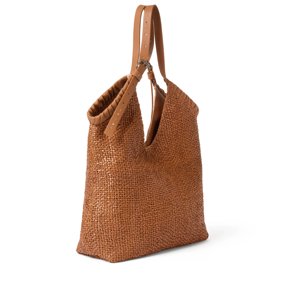 Henry Beguelin Canotta Arricciata Intreccio Madreperla Bag in Cognac HENRY BEGUELIN Designer fashion handbags shop online and in store High End fashion boutique Sydney Australia Riada Concept