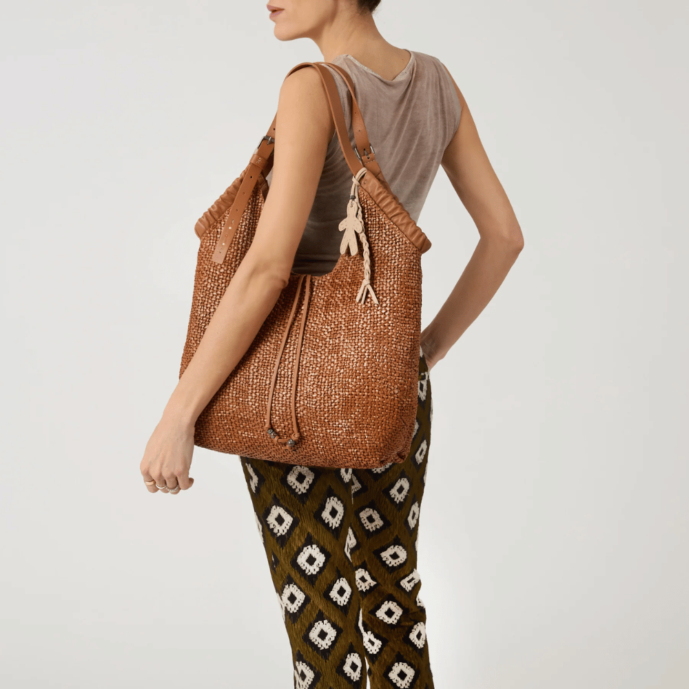 Henry Beguelin Canotta Arricciata Intreccio Madreperla Bag in Cognac HENRY BEGUELIN Designer fashion handbags shop online and in store High End fashion boutique Sydney Australia Riada Concept