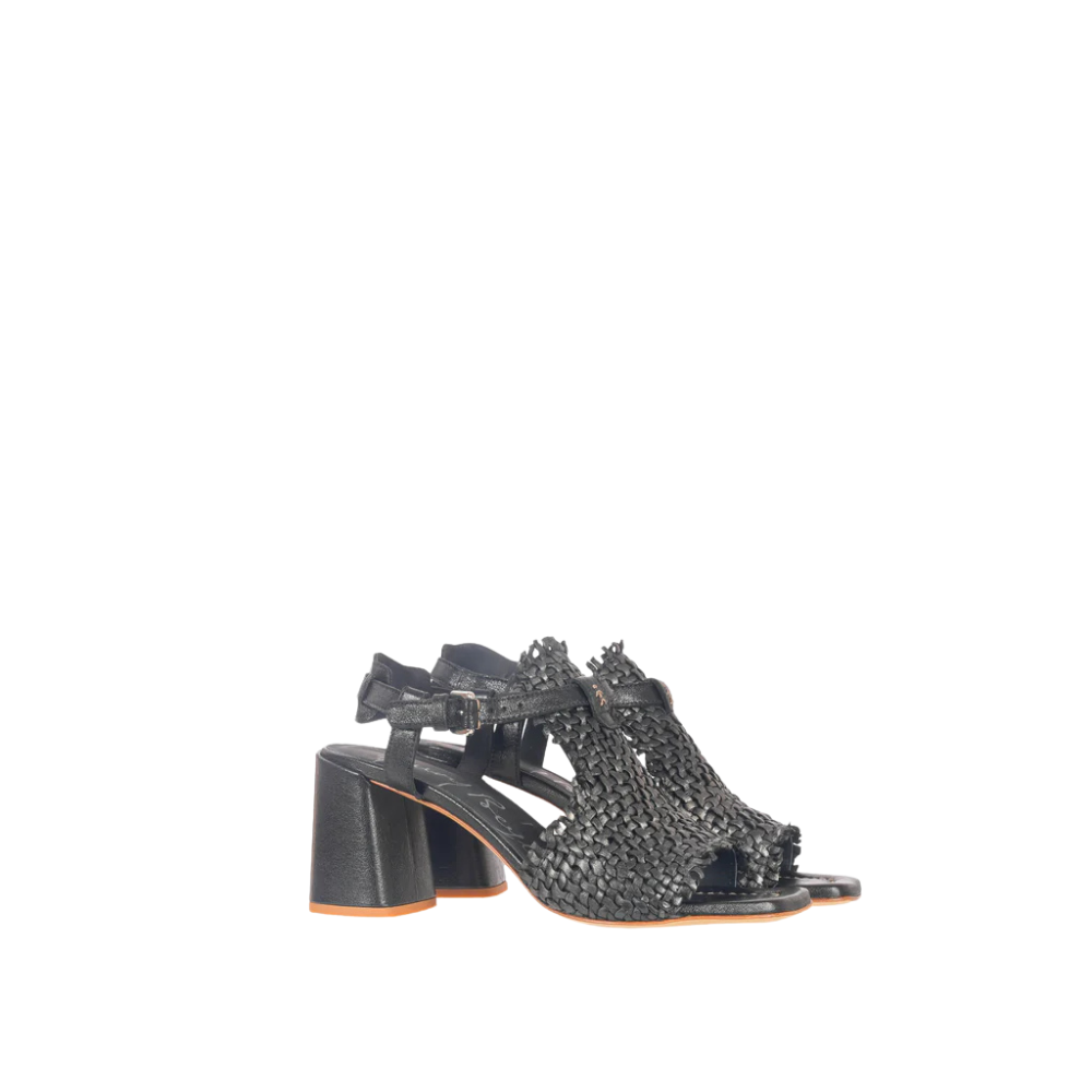 Henry Beguelin Intreccio Heeled Sandal in Madreperla Nero HENRY BEGUELIN Designer fashion handbags shop online and in store High End fashion boutique Sydney Australia Riada Concept