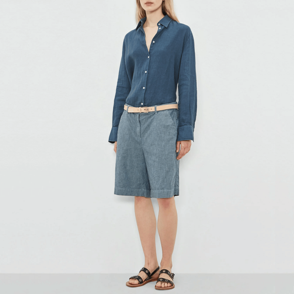 Massimo Alba Woman Selma Relaxed Linen Shirt in Ultramarine Blue MASSIMO ALBA WOMENS Designer fashion shop online and in store High End fashion boutique Sydney Australia Riada Concept