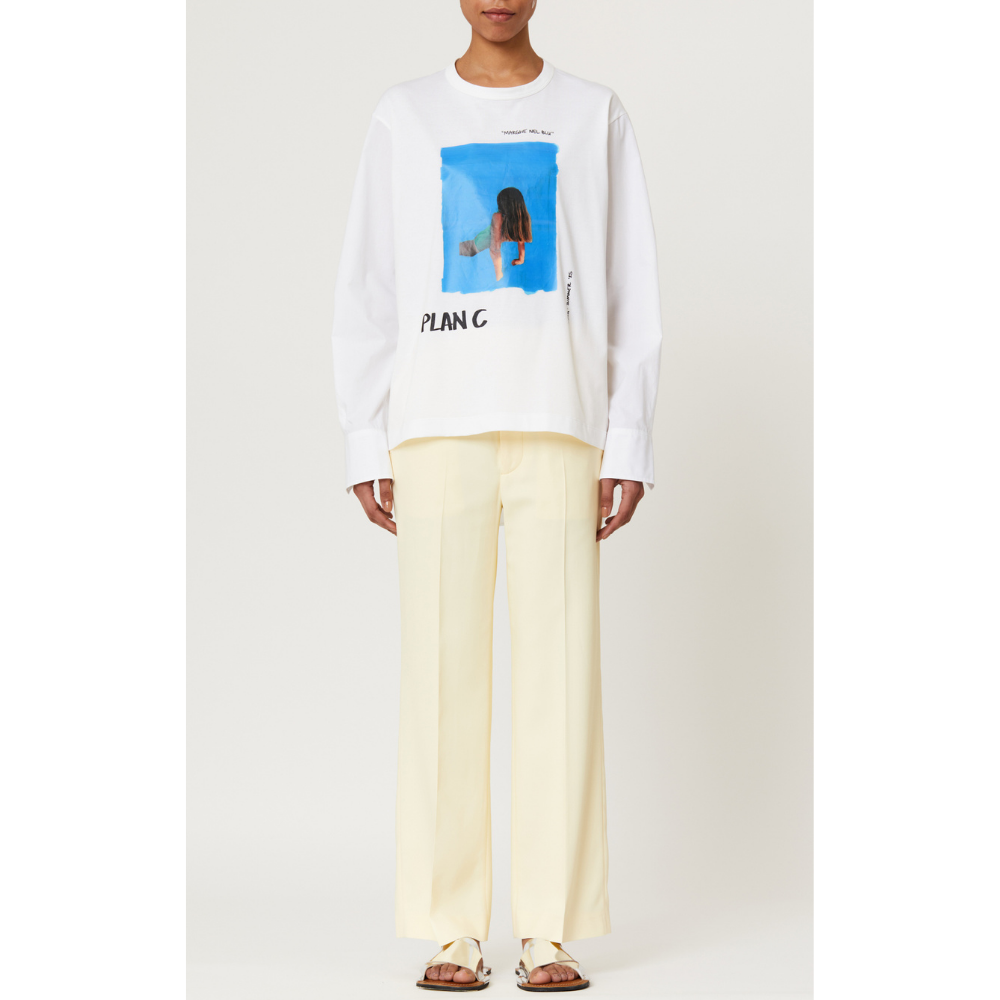 SHIRT LONG SLEEVE WITH PRINT IN WHITE