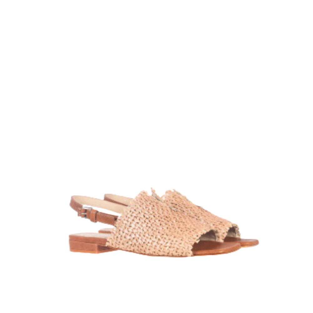 Henry Beguelin Intreccio Sandal in Madreperla Beige
