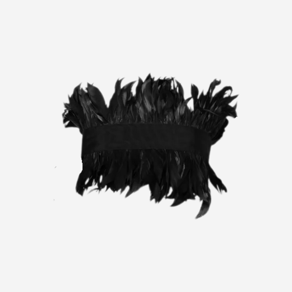 Sara Roka Grosgrain Feather Belt in Black – International designer fashion boutique Australia Riada Concept Woollahra