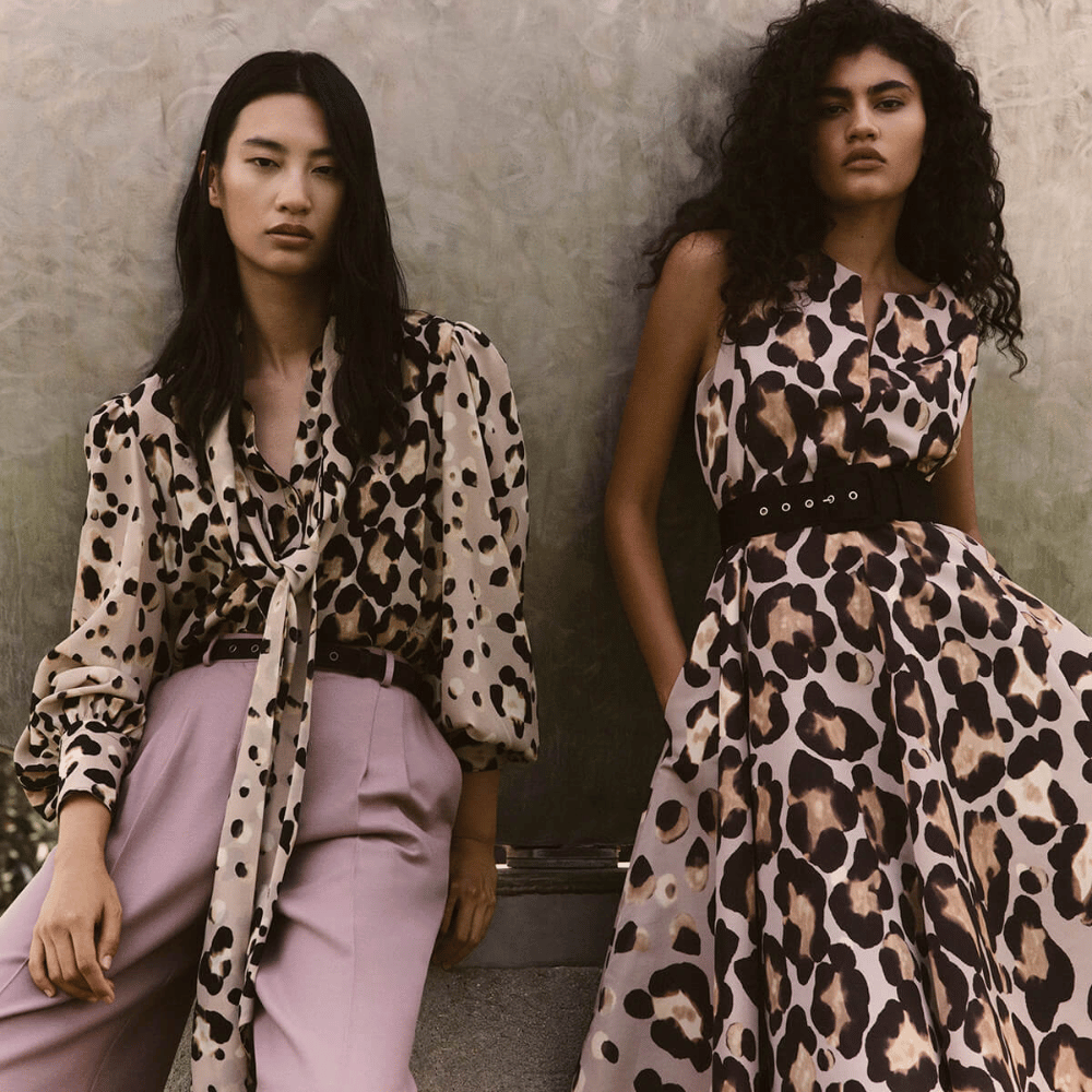 Sara Roka Angelica Blouse in Animalier international luxury fashion brands available at Riada Concept Woollahra, Sydney Australia and online