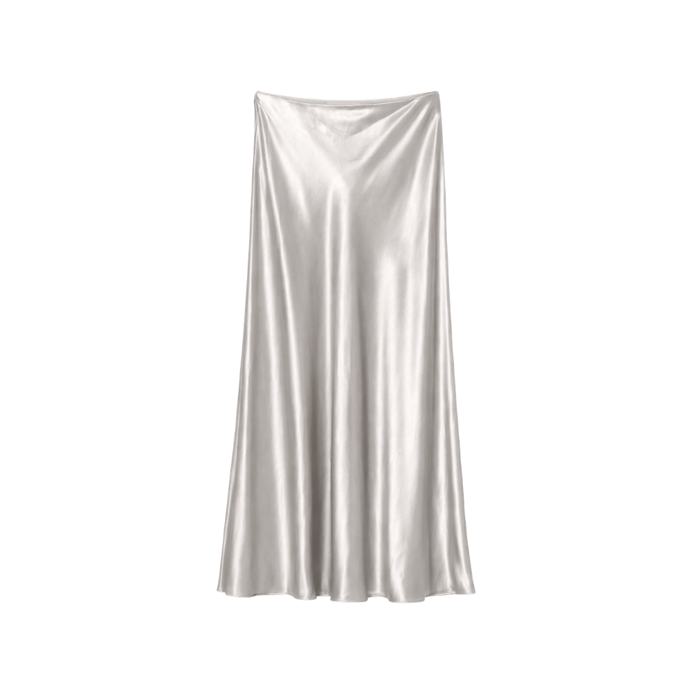 Alberta Ferretti Satin A-Line Midi Skirt in Ice – International designer fashion boutique Australia Riada Concept Woollahra