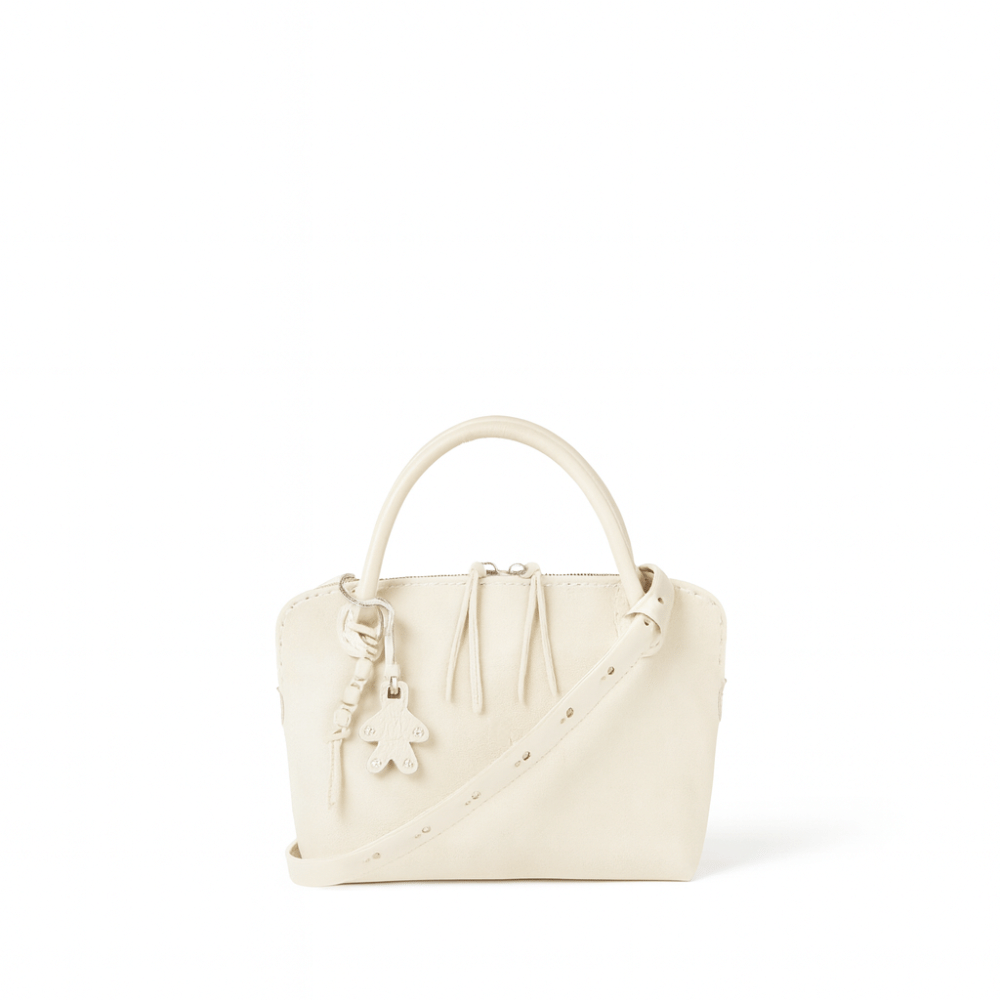 Henry Beguelin Suede Imbuto Medium Crossbody Bag in Gesso HENRY BEGUELIN Designer fashion handbags shop online and in store High End fashion boutique Sydney Australia Riada Concept