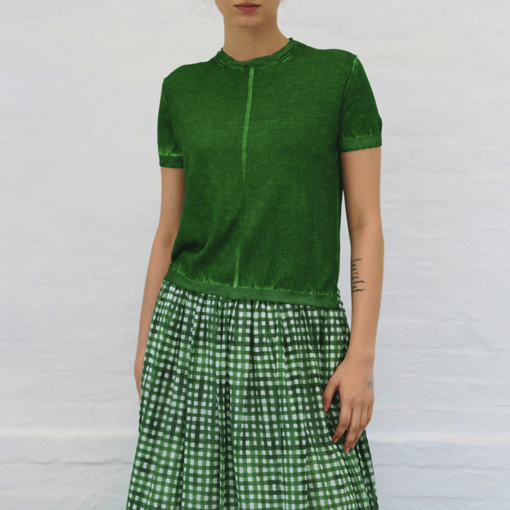 H+ Hannoh Wessel Therese T-Shirt in Green – International designer fashion boutique Australia Riada Concept Woollahra