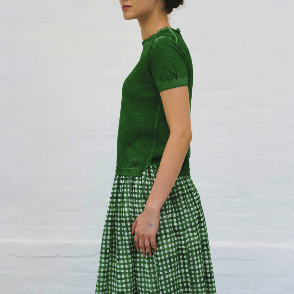 H+ Hannoh Wessel Therese T-Shirt in Green – International designer fashion boutique Australia Riada Concept Woollahra