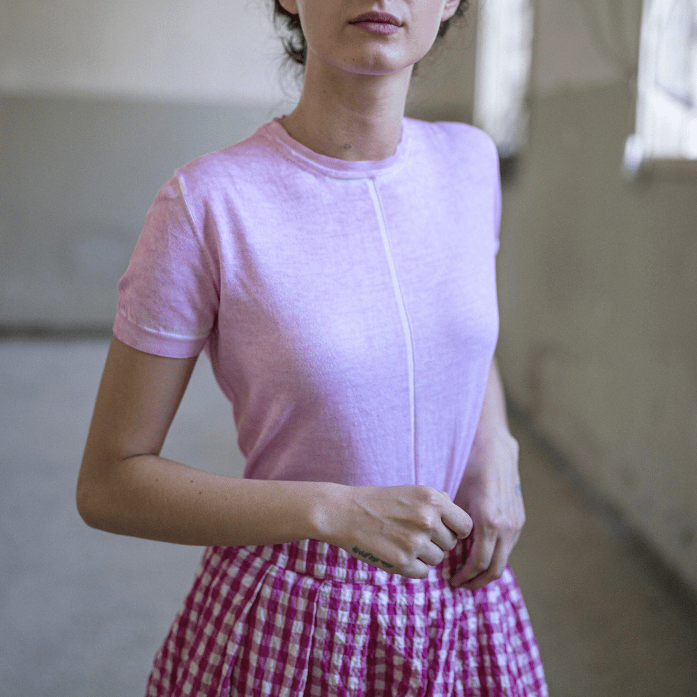 H+ Hannoh Wessel Therese T-Shirt in Pink – International designer fashion boutique Australia Riada Concept Woollahra