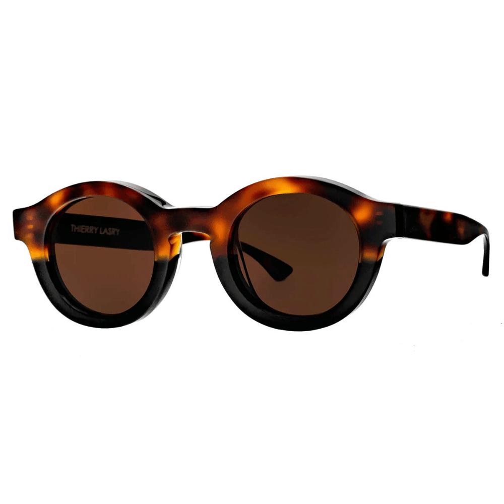 Thierry Lasry Olympy Round Sunglasses in Havana Tortoiseshell Black 257 THIERRY LASRY Designer fashion shop online and in store High End fashion boutique Sydney Australia Riada Concept