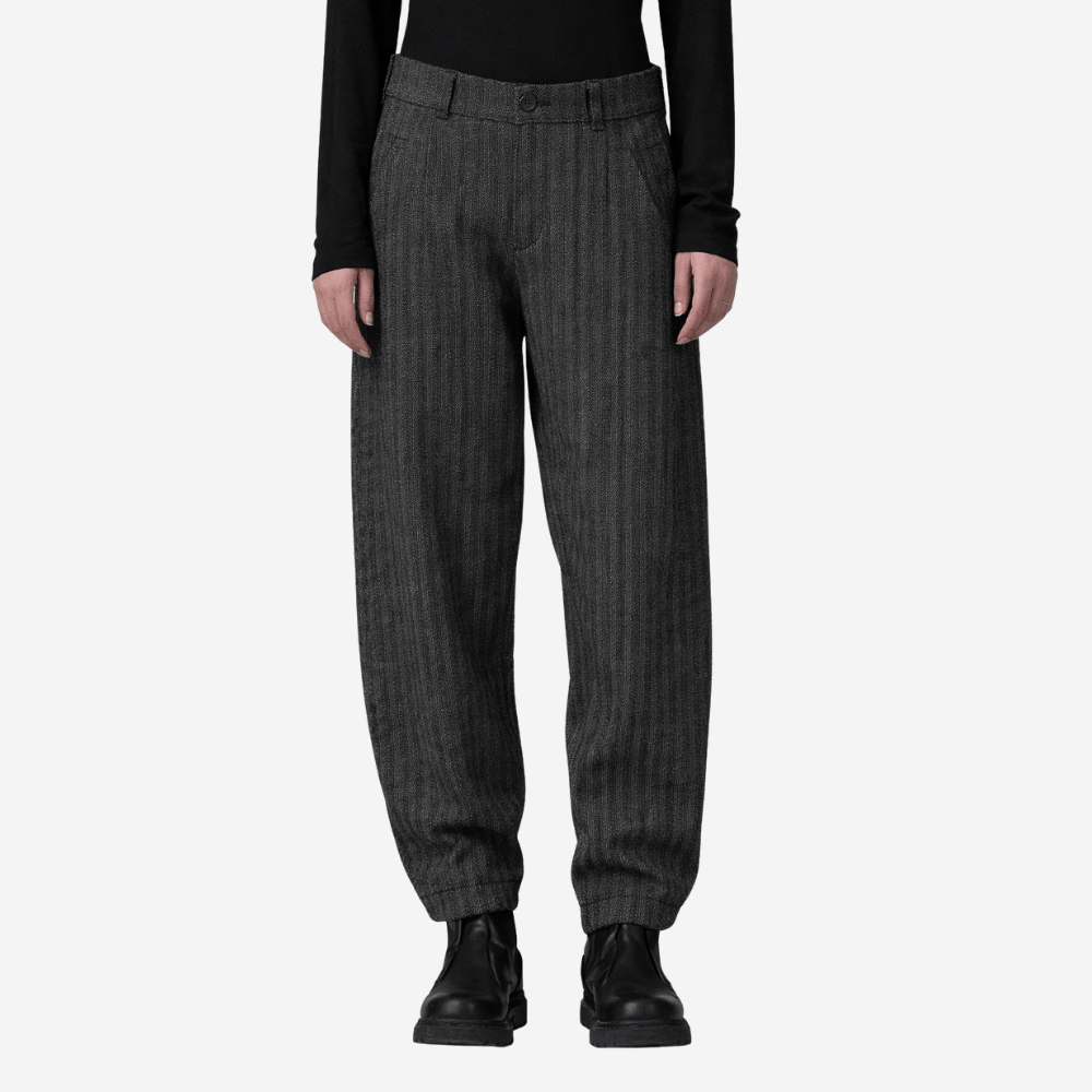 Transit Par Such Comfort-Fit Herringbone Wool Trousers in Black - International designer fashion boutique Australia Riada Concept Woollahra 1016.CFDTRBA104.10