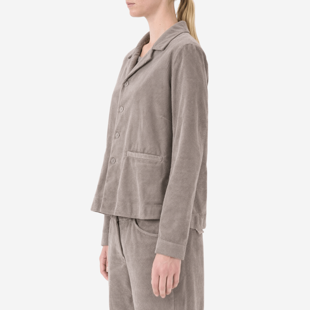 Transit Par Such Corduroy Boxy Button-Front Jacket in Stone – International designer fashion boutique Australia Riada Concept Woollahra