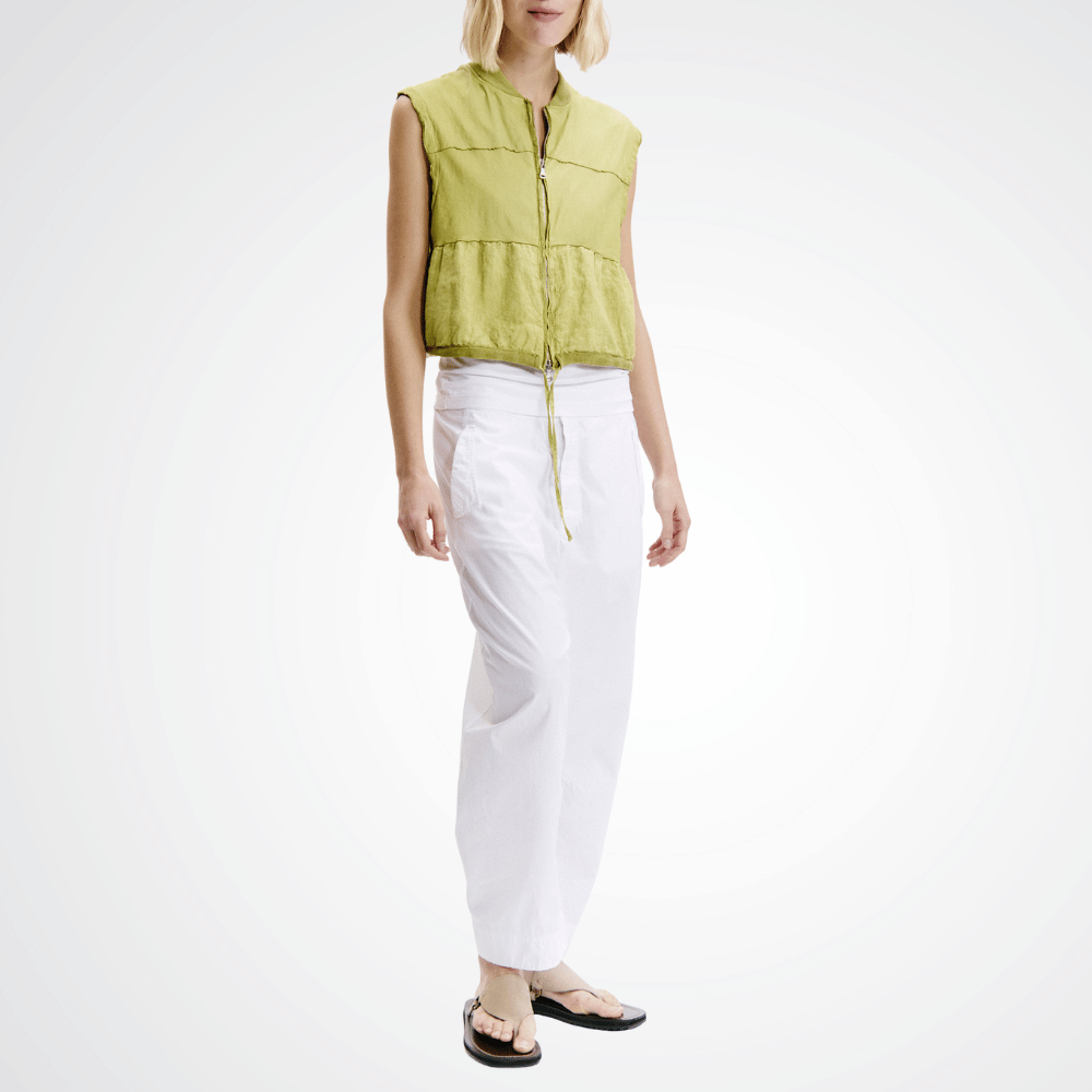 Transit Par Such Leather Panelled Vest in Lime Transit Par Such at Riada Concept Designer fashion shop online and in store High End fashion boutique Sydney Australia Riada Concept