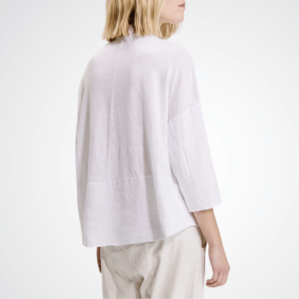 TRANSIT PAR SUCH Linen 3/4 Sleeve Shirt in White K204 Transit Par Such at Riada Concept Designer fashion shop online and in store High End fashion boutique Sydney Australia Riada Concept