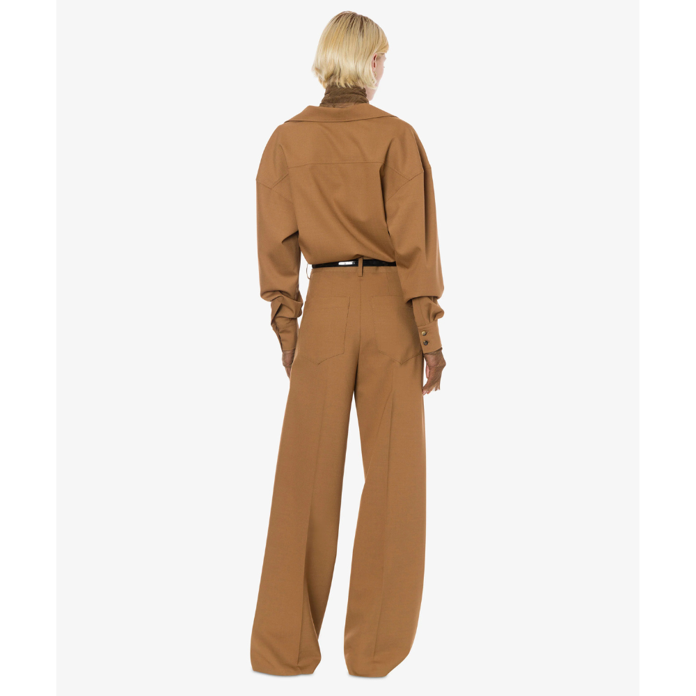 Tropical Wool Trousers in Brown