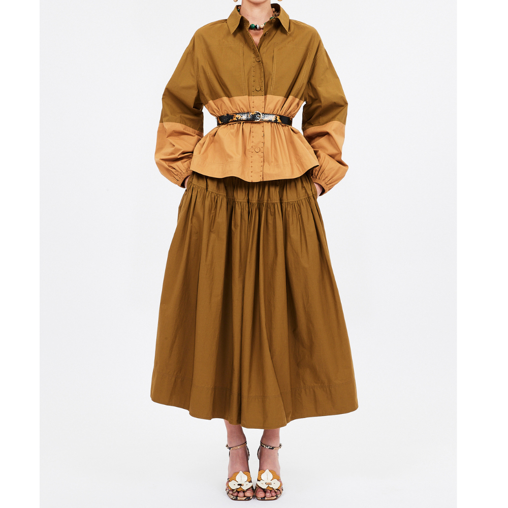 Ulla Johnson Arlo Jacket in Sahara Colourblock ULLA JOHNSON Designer fashion shop online and in store High End fashion boutique Sydney Australia Riada Concept