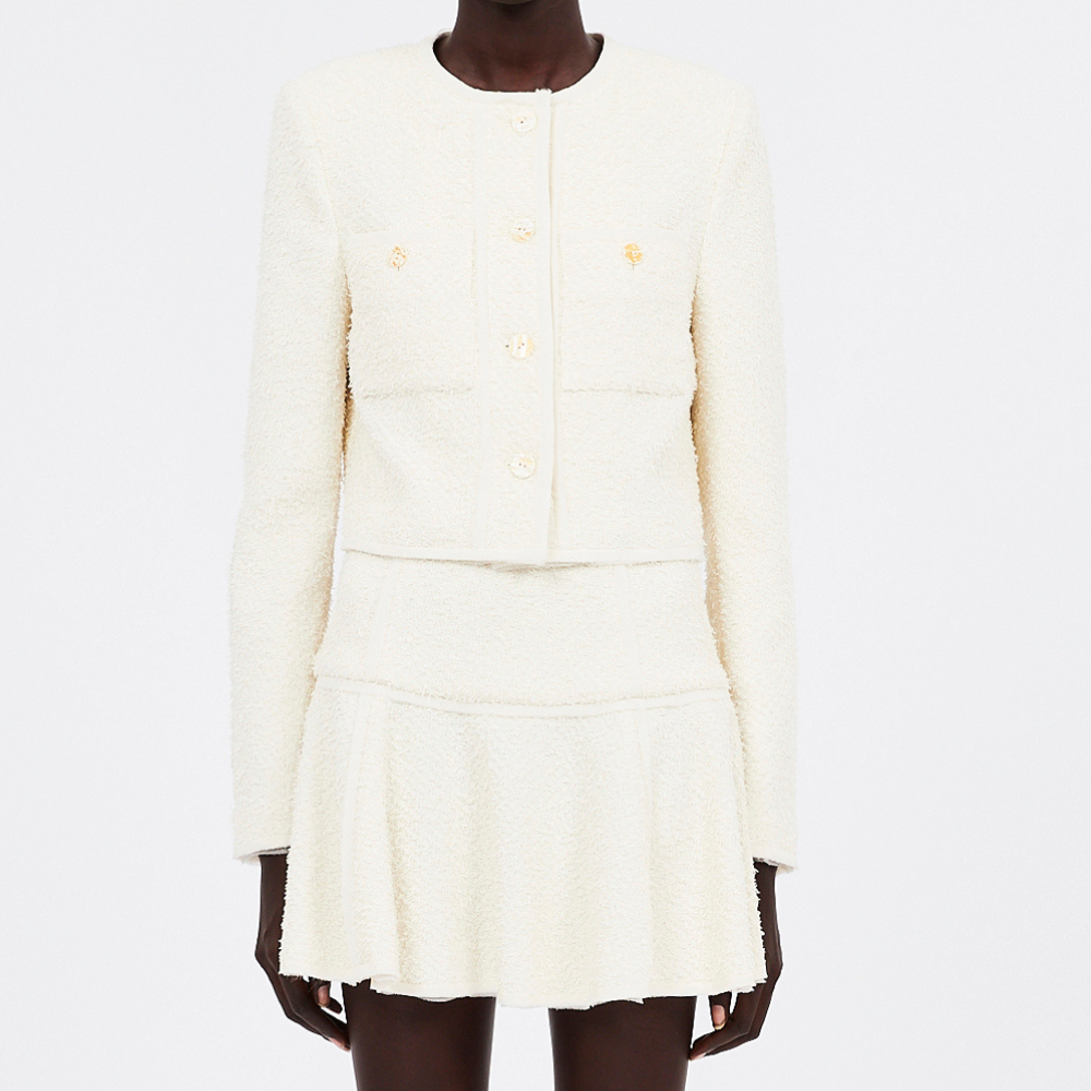 Ulla Johnson Brynn Textured Tweed Jacket in Cowrie White ULLA JOHNSON Designer fashion shop online and in store High End fashion boutique Sydney Australia Riada Concept
