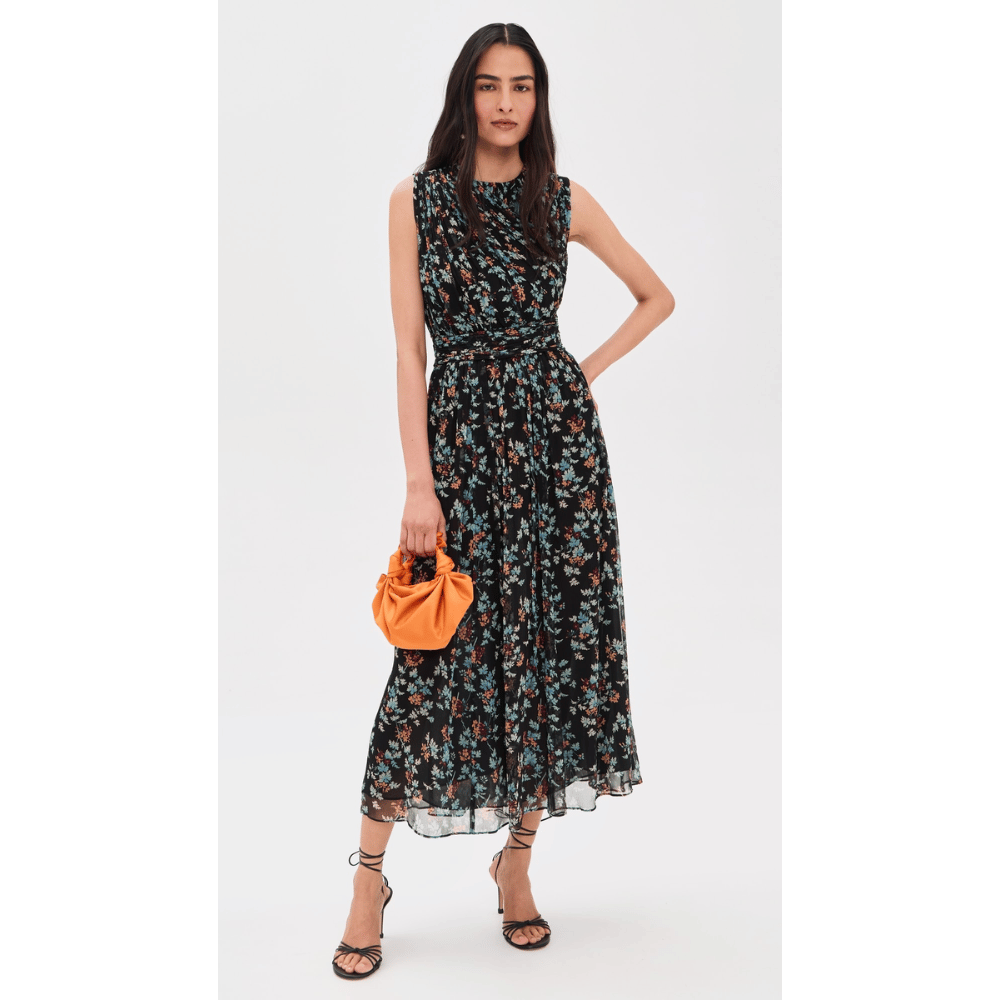 Ulla Johnson Celestina Sleeveless Silk Dress in Nightshade – International designer fashion boutique Australia Riada Concept Woollahra