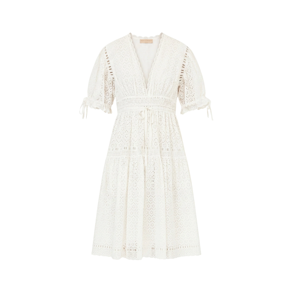 Ulla Johnson Ottilie Short-Sleeve Cotton Dress in Pristine – International designer fashion boutique Australia Riada Concept Woollahra