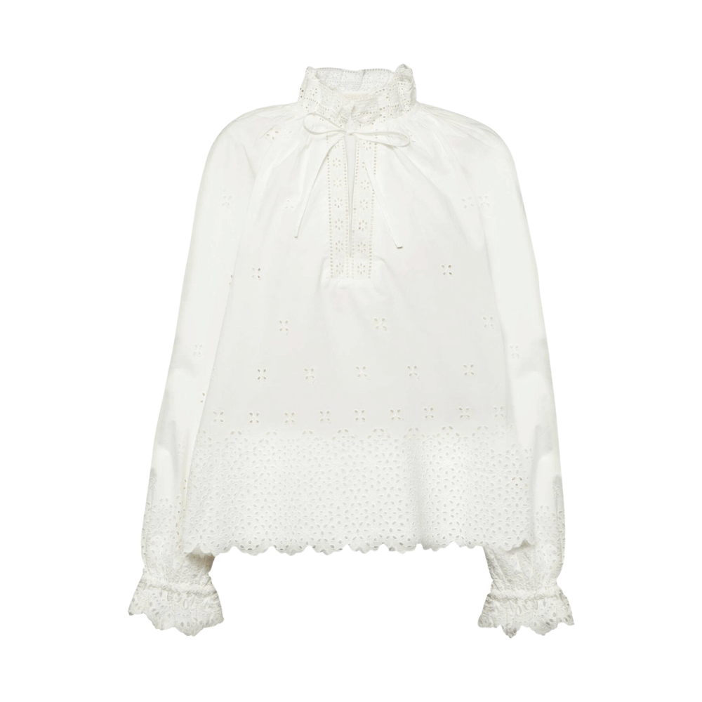 Ulla Johnson Alora Long Sleeve Cotton Blouse in Cowrie ULLA JOHNSON Designer fashion shop online and in store High End fashion boutique Sydney Australia Riada Concept