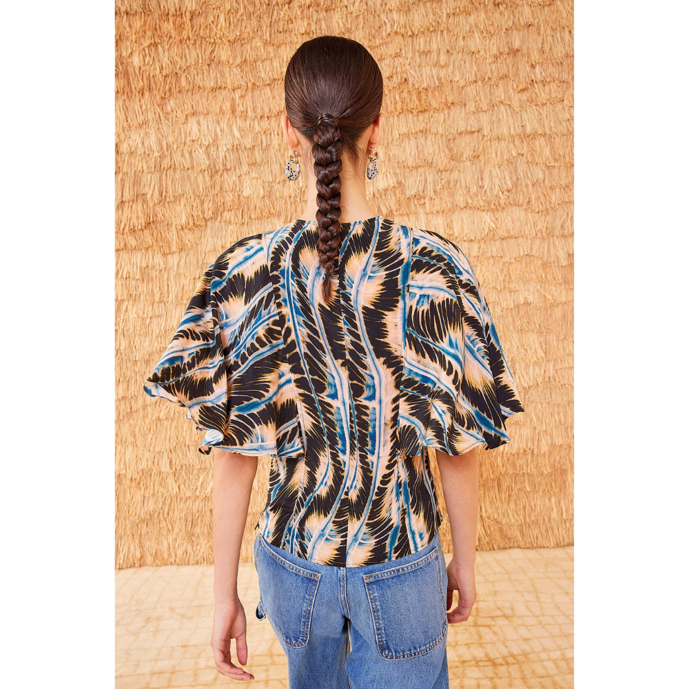 Ulla Johnson Ada Silk Top in Shibori River Print ULLA JOHNSON Designer fashion shop online and in store High End fashion boutique Sydney Australia Riada Concept