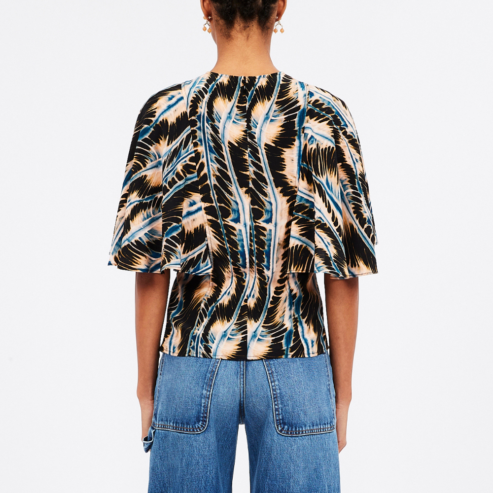 Ulla Johnson Ada Silk Top in Shibori River Print ULLA JOHNSON Designer fashion shop online and in store High End fashion boutique Sydney Australia Riada Concept