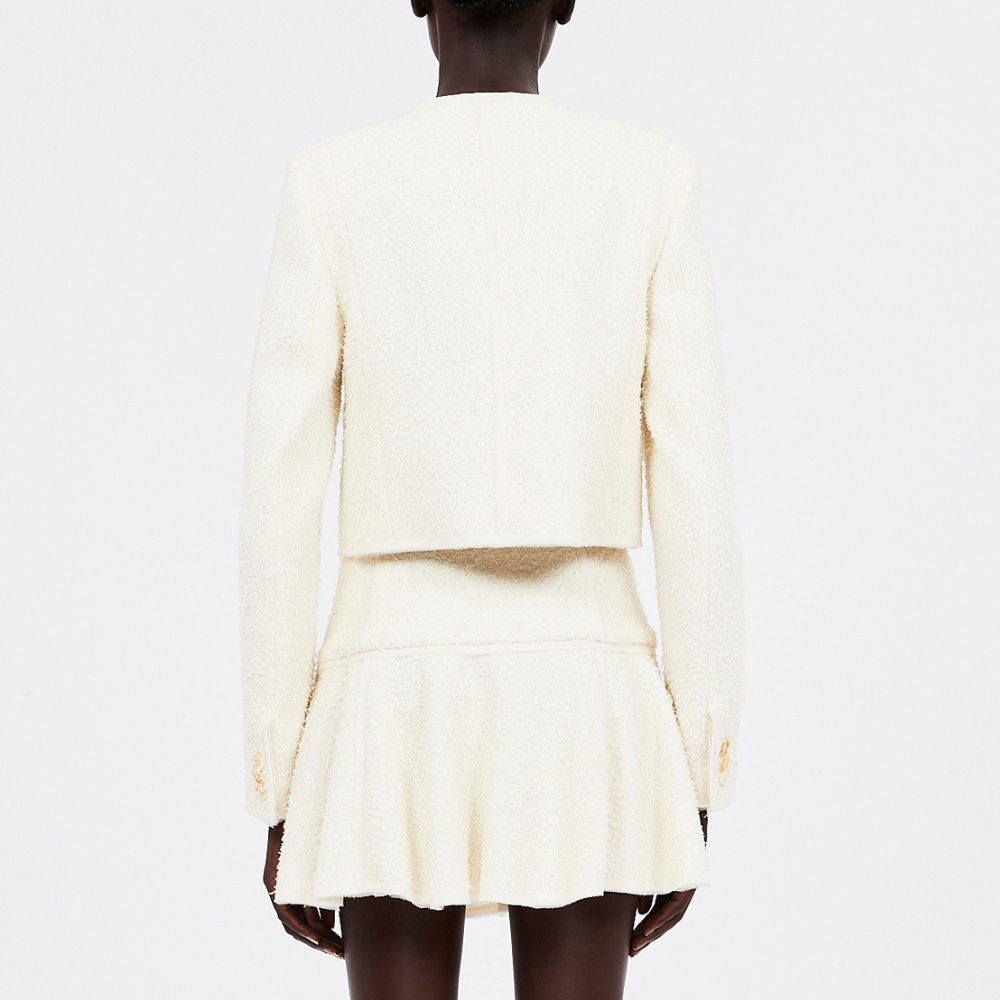 Ulla Johnson Brynn Textured Tweed Jacket in Cowrie White ULLA JOHNSON Designer fashion shop online and in store High End fashion boutique Sydney Australia Riada Concept