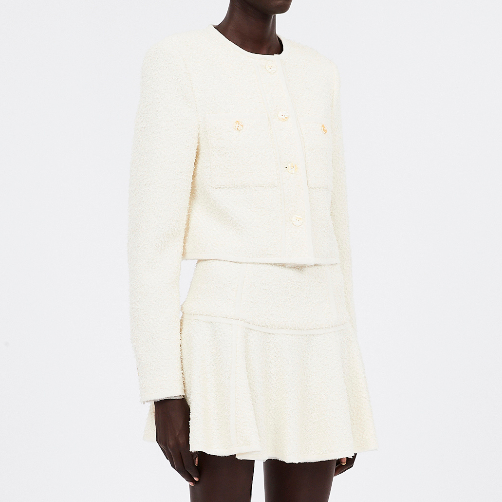 Ulla Johnson Brynn Textured Tweed Jacket in Cowrie White ULLA JOHNSON Designer fashion shop online and in store High End fashion boutique Sydney Australia Riada Concept