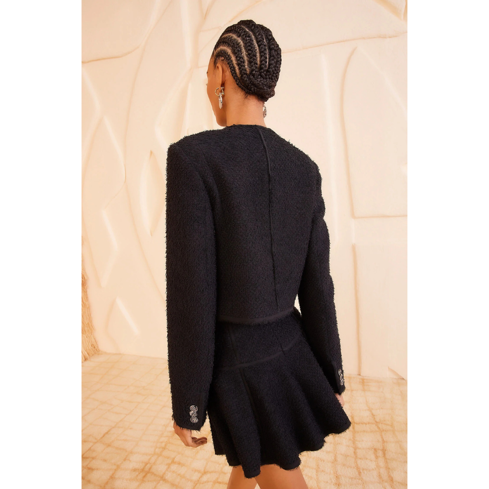 Ulla Johnson Brynn Textured Tweed Jacket in Black ULLA JOHNSON Designer fashion shop online and in store High End fashion boutique Sydney Australia Riada Concept