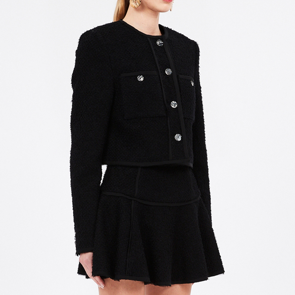 Ulla Johnson Brynn Textured Tweed Jacket in Black ULLA JOHNSON Designer fashion shop online and in store High End fashion boutique Sydney Australia Riada Concept