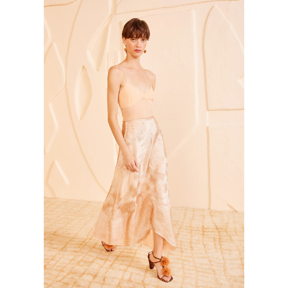 Ulla Johnson Kaelyn Midi Skirt in Peony ULLA JOHNSON Designer fashion shop online and in store High End fashion boutique Sydney Australia Riada Concept