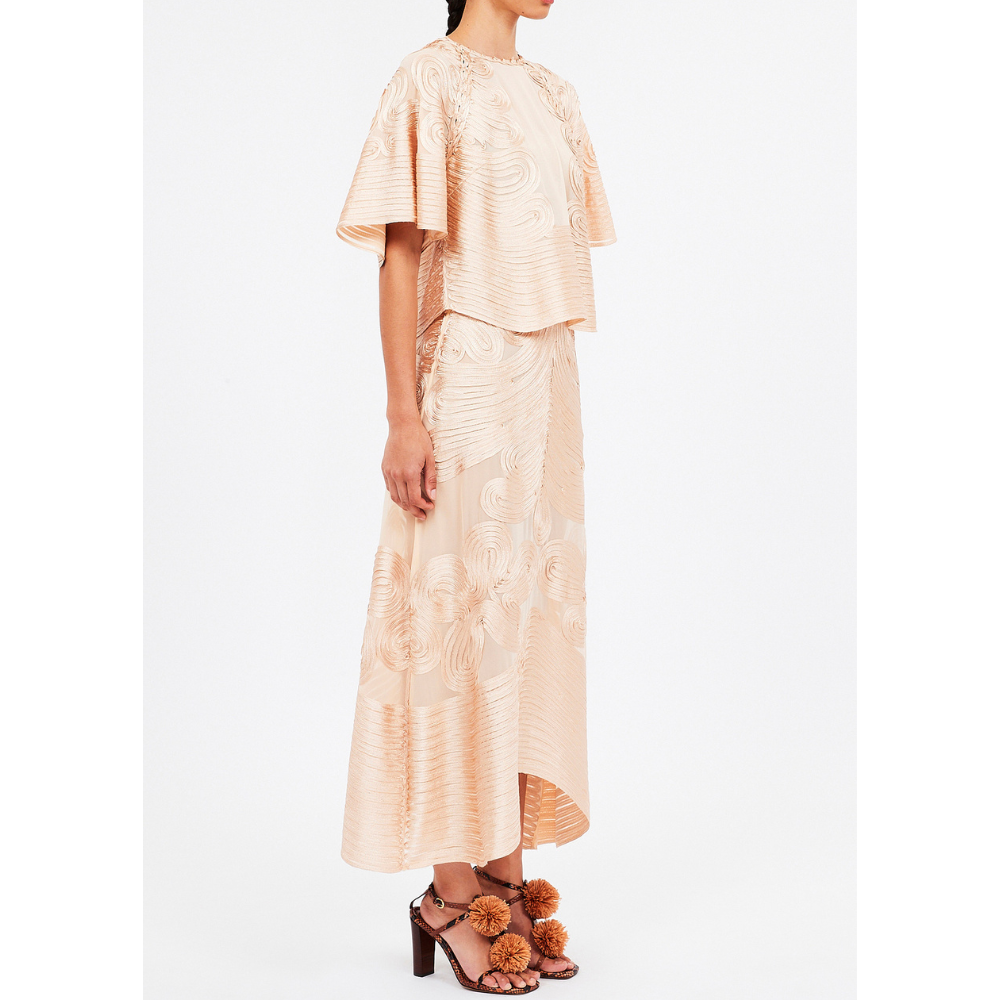 Ulla Johnson Kaelyn Midi Skirt in Peony ULLA JOHNSON Designer fashion shop online and in store High End fashion boutique Sydney Australia Riada Concept