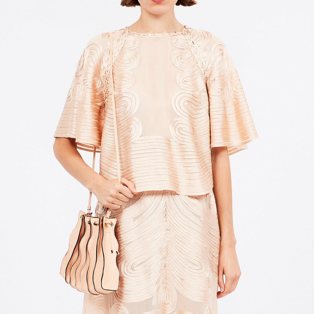 Ulla Johnson Short Sleeve Silk Marlo Top in Peony Cream ULLA JOHNSON Designer fashion shop online and in store High End fashion boutique Sydney Australia Riada Concept