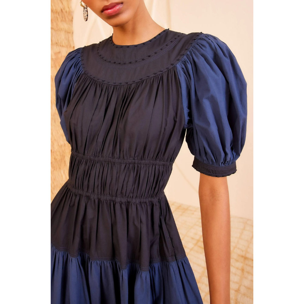 Ulla Johnson Marte Midi Dress in Twilight ULLA JOHNSON Designer fashion shop online and in store High End fashion boutique Sydney Australia Riada Concept