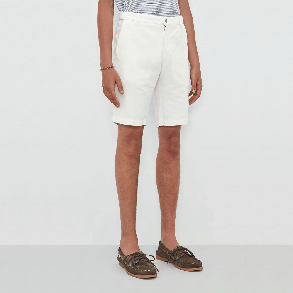 Massimo Alba Menswear Vela Cotton-Linen Panama Bermuda Shorts in White MASSIMO ALBA ITALIAN MENSWEAR shop at Riada Concept Luxury International Designer Boutique in store and online Sydney