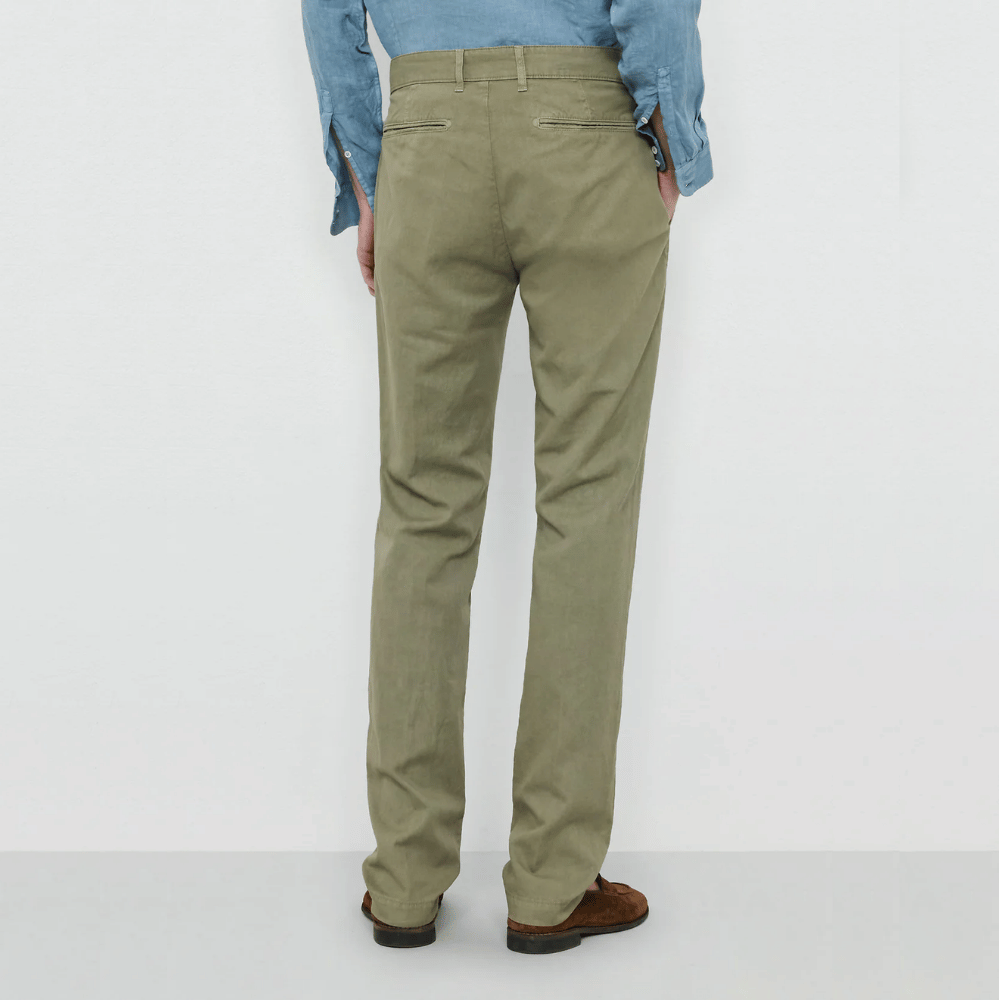 Massimo Alba Menswear Winch2 Cotton-Linen Panama Trousers in Olive Green MASSIMO ALBA ITALIAN MENSWEAR shop at Riada Concept Luxury International Designer Boutique in store and online Sydney