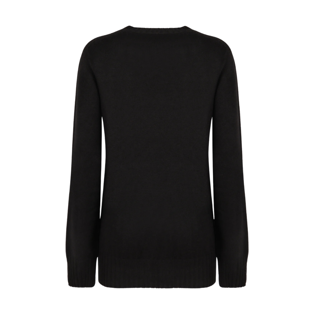 Philosophy di Lorenzo Serafini Extrafine Merino Wool Cashmere Blend Sweater in Black with removable gold ball piercing detail, Italian luxury knitwear at Riada Concept Australia