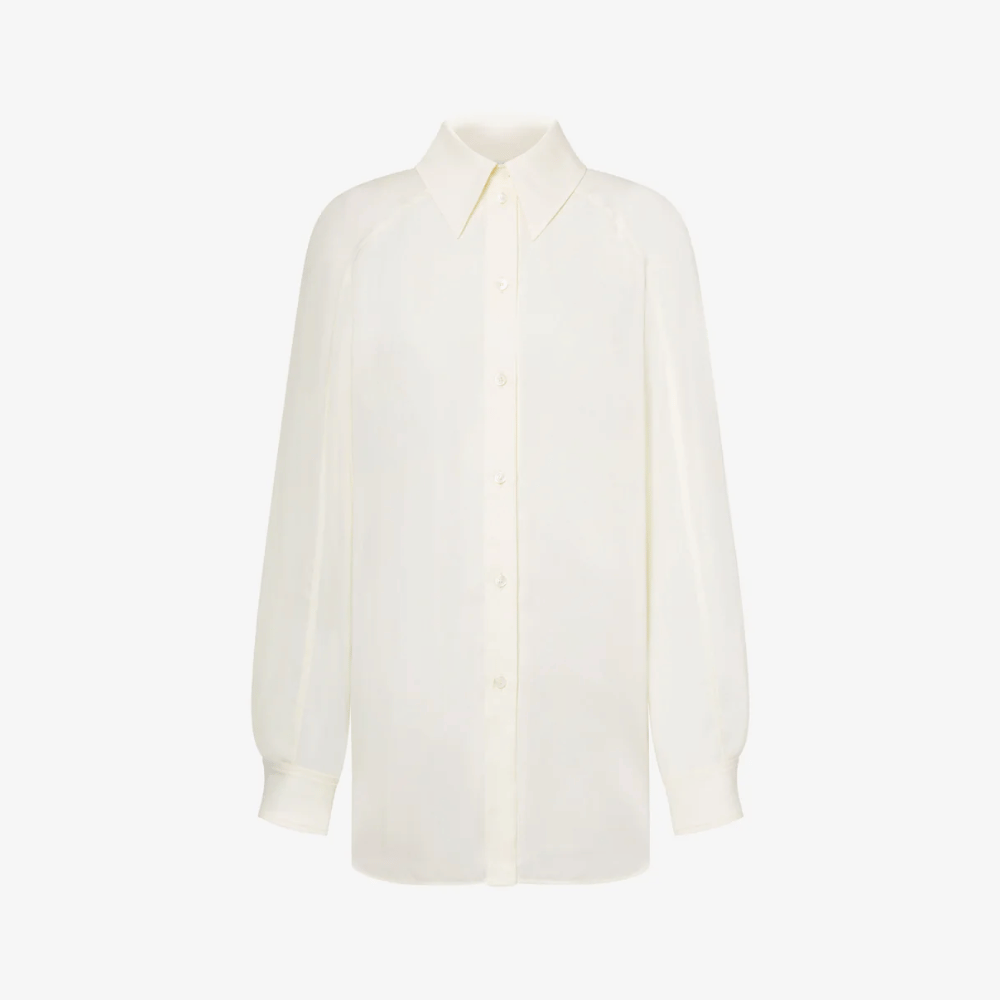 Alberta Ferretti Fluid Voluminous Sleeve Shirt in Ivory Alberta Ferretti Australia Stockist Australia Online Riada Concept Luxury Fashion Boutique