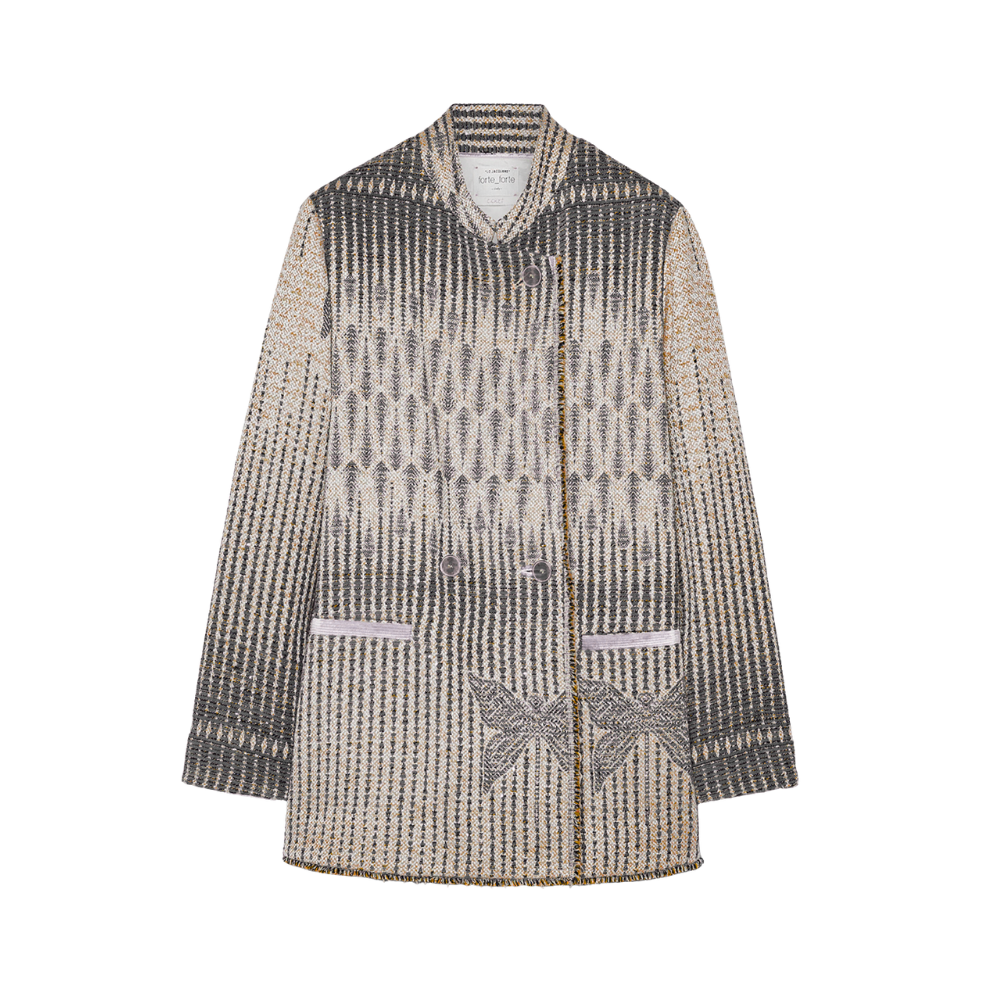 Forte Forte Dragonfly Pattern Jacquard Coat with Fringed Edges FORTE FORTE Designer fashion shop online and in store High End fashion boutique Sydney Australia Riada Concept