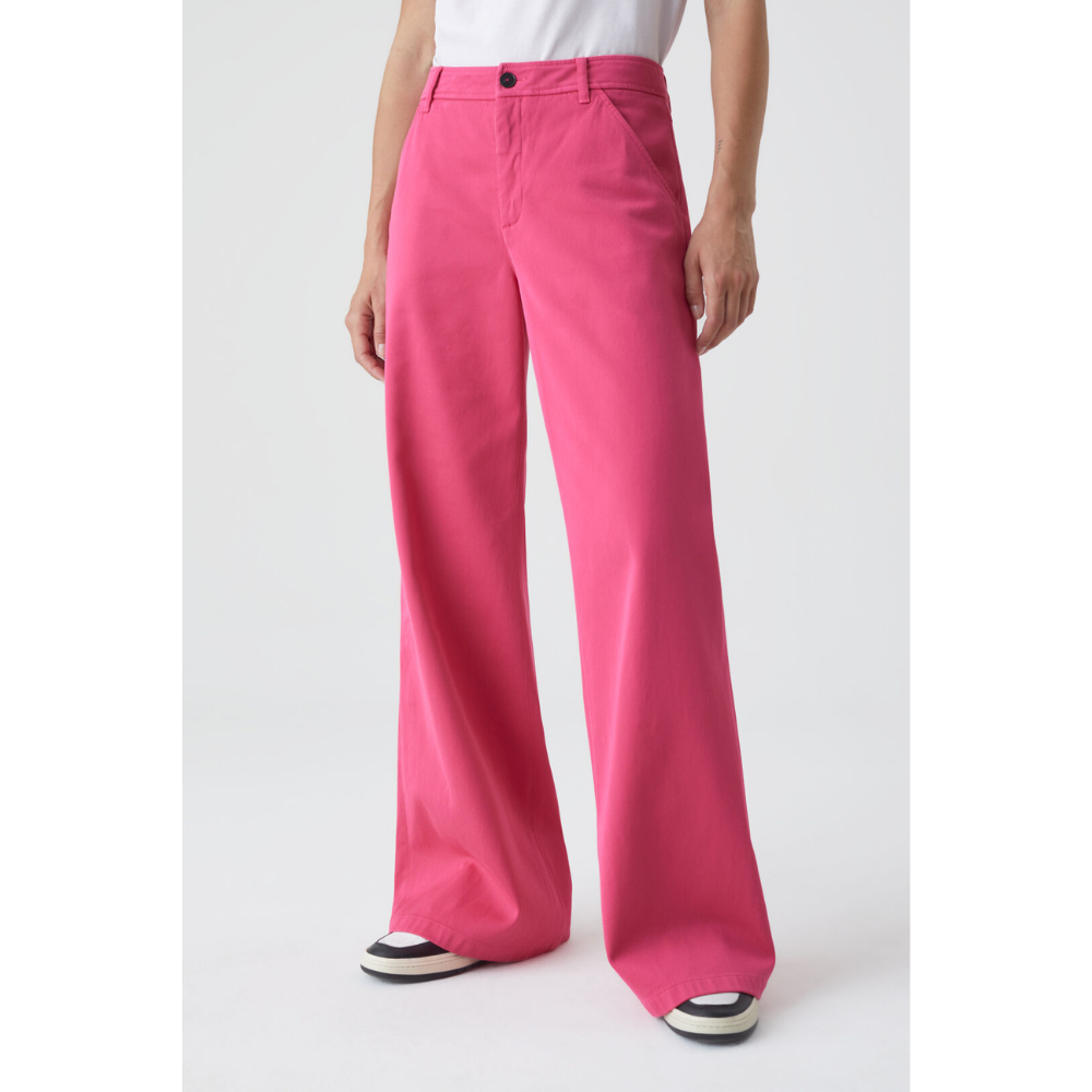 Organic Cotton Relaxed Fit Cholet Denim in Raspberry Pink