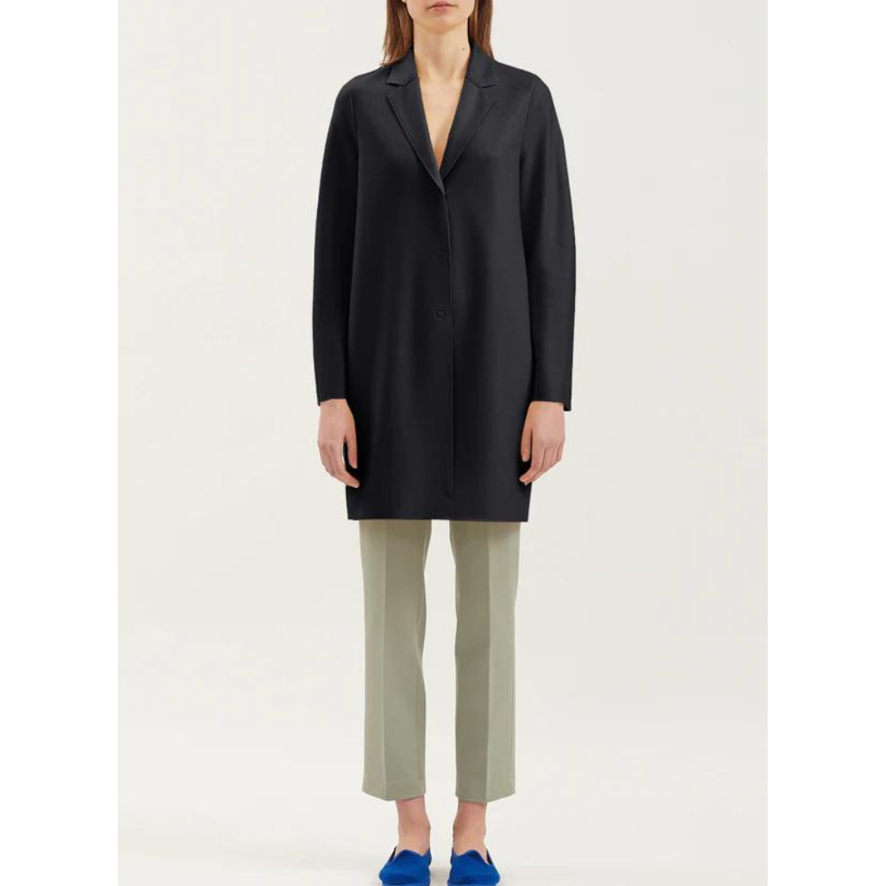 Cocoon Wool Coat in Black