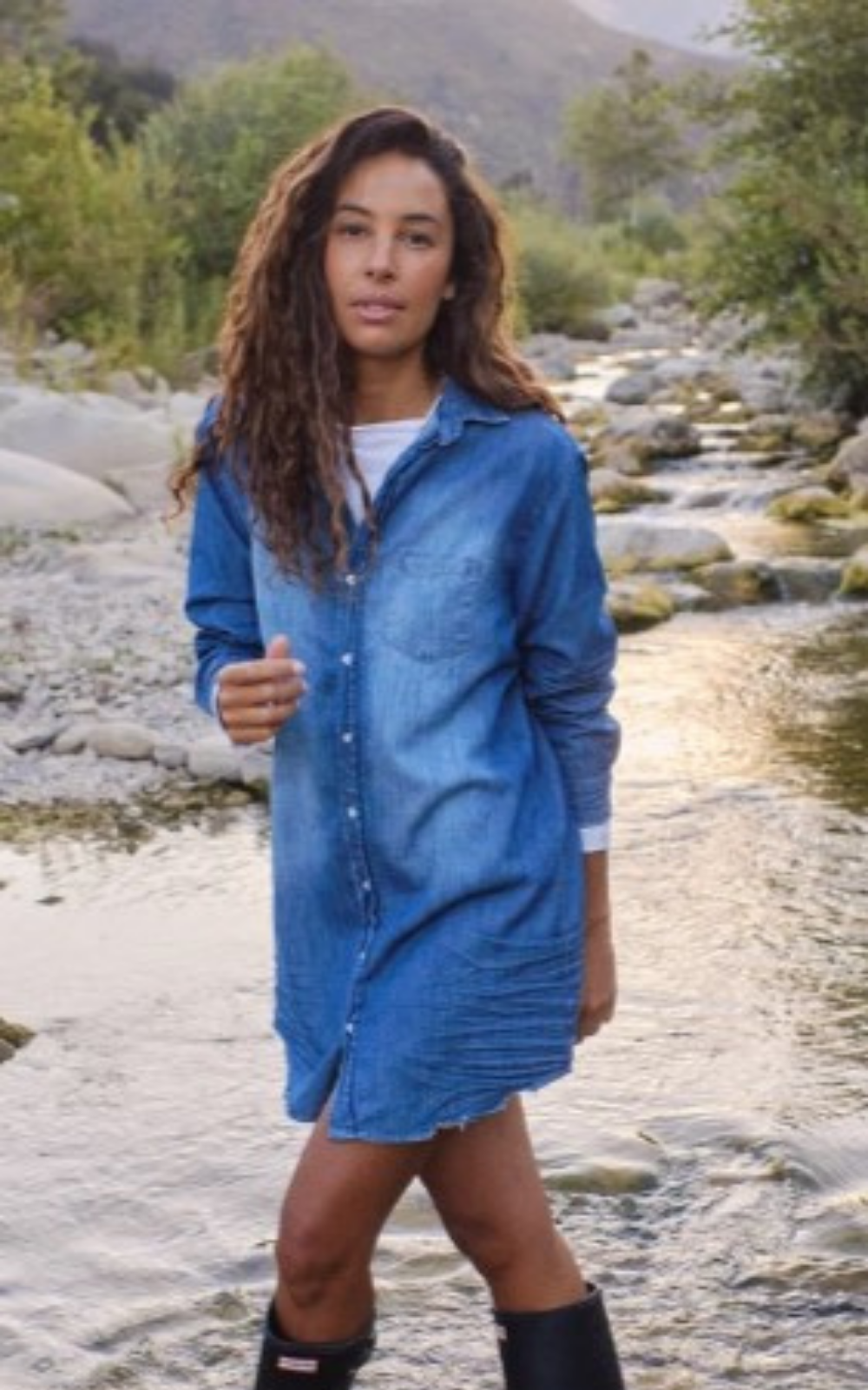 Mary Shirt Dress in Vintage Stonewashed Indigo