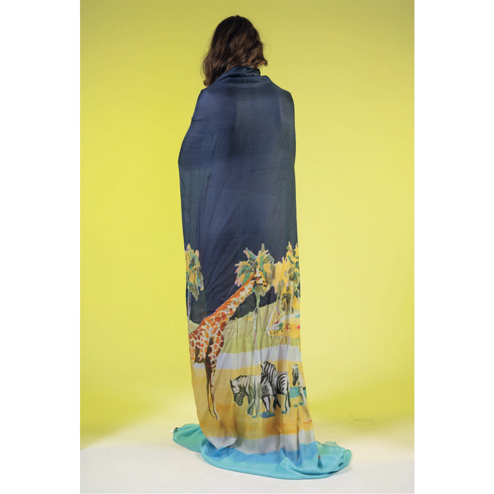 Cashmere Modal Oversized Shawl in Mulvie 03