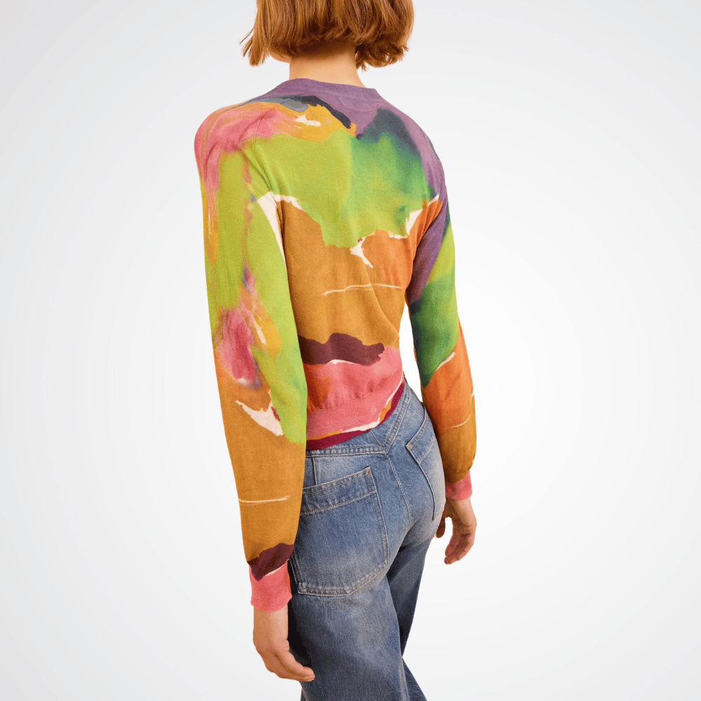 Ulla Johnson Vivienne Gauzy Knit Cardigan in Nature Print – International designer fashion boutique Australia Riada Concept Woollahra