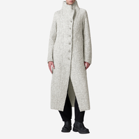 Transit Par Such Virgin Wool Signature High-Neck Long Coat in Chalk – International designer fashion boutique Australia Riada Concept Woollahra