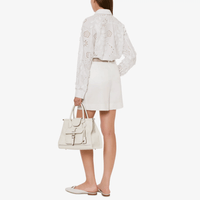 Alberta Ferretti Long Sleeve Relaxed Fit Sangallo Embroidered Shirt in White Alberta Ferretti Australia Stockist Australia Online Riada Concept Luxury Fashion Boutique