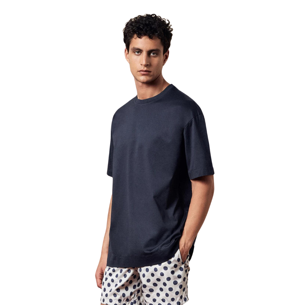 Nevis  Makò Cotton Jersey T-Shirt in blu